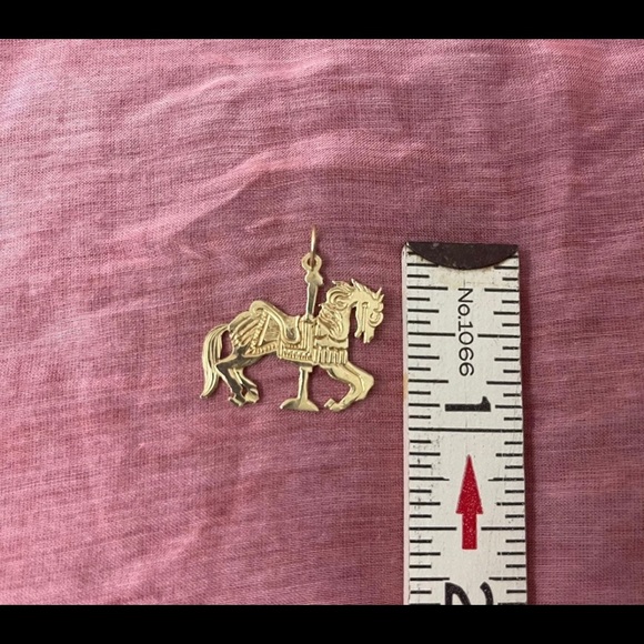 14k Gold Carousel Horse Pendant - Picture 5 of 7
